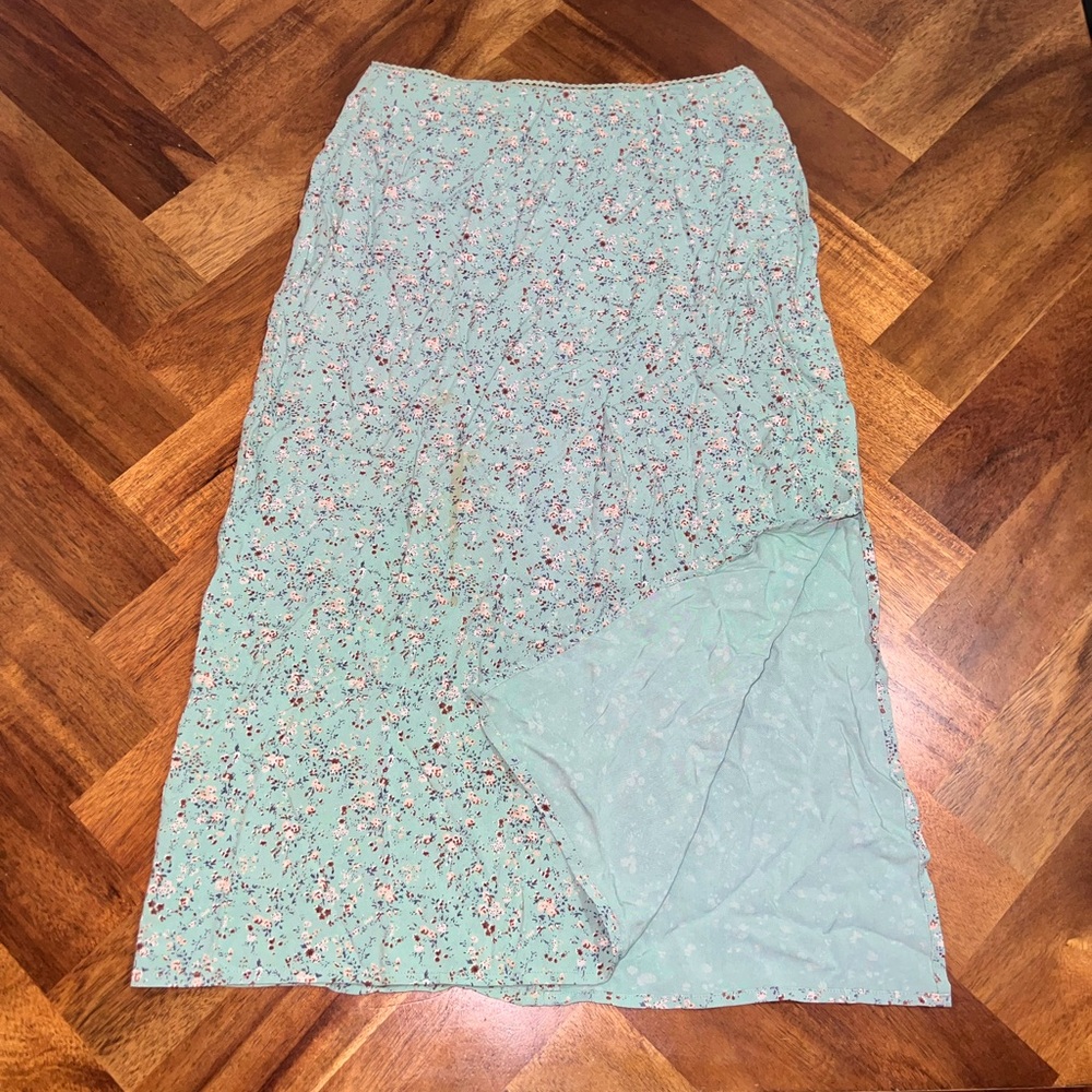 Blue Floral Maxi Skirt